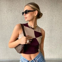y2k corset tops women summer crop top vintage t shirt grunge aesthetic clothing fashion vest color stitching mujer verano 2022