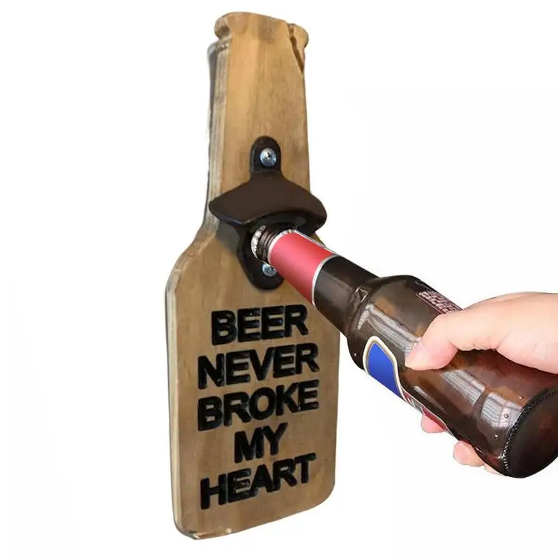 

Beer Bottle Opener Bottle Opener Insert Wall Bottle Opener Vintage Wooden Beer Bottle Opener Outdoor Caravan Fridge Decoration