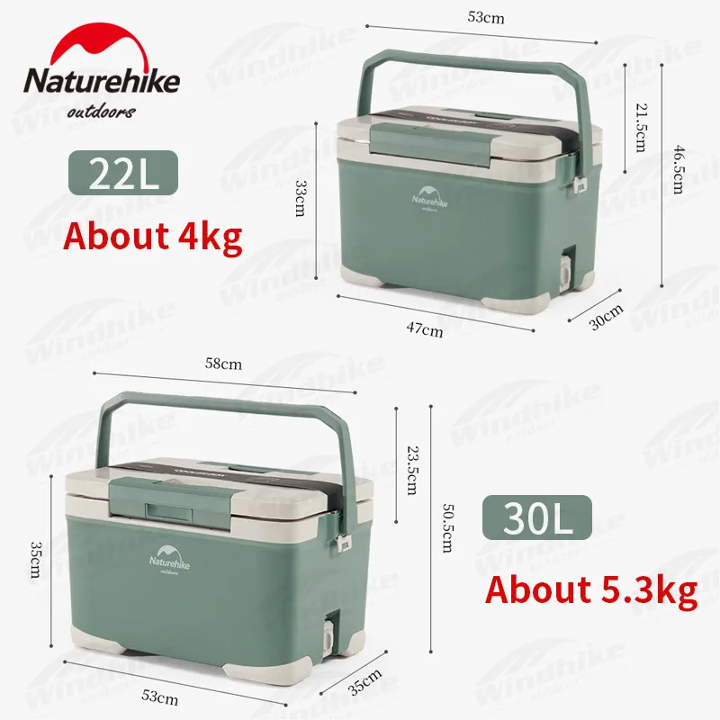

Naturehike Camping Picnic Portable Cooler Box 22L/30L Large Capacity Pp Food Keep Fresh Box 18-36H Keep Cold Travel Fishing Box