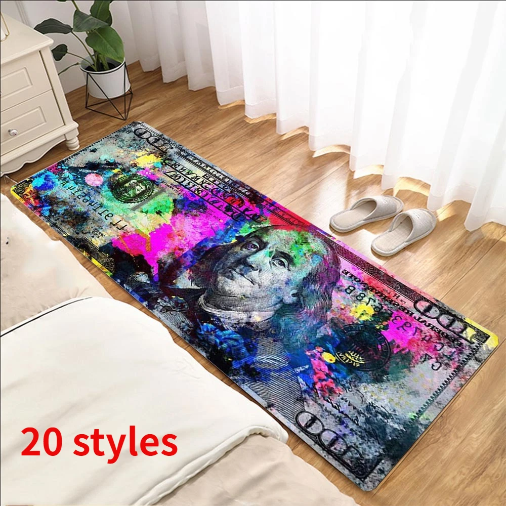 

Dollar Money Carpet Abstract Graffiti Art Dollor Hallway Entrance Doormat for Living Room Floor Mat Anti-slip Rugs Decoration