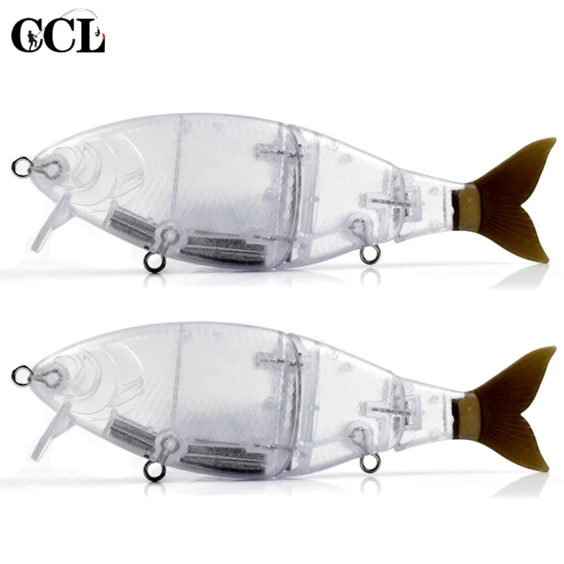 

CCLTBA 10pcs / lot Blank Lure 18.5cm 60g Topwater unpainted Jointed Fishing Lures 3 Segments Shad Bait Fishing Tackle