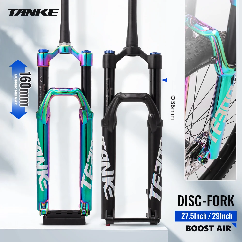 

TANKE Front Air Fork 27.5 29er Mountain Bike Supension Shock Absorber Damping Disc Brake Tapered Forks 110mm Barrel Shaft 36 MTB
