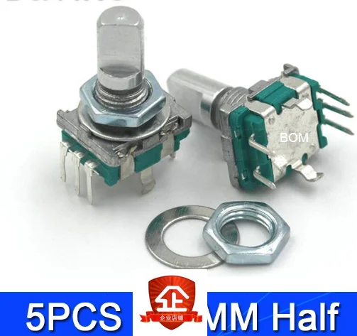 5 шт./лот 20-позиционный Поворотный энкодер на 360 градусов EC11 w Кнопка 5-контактная