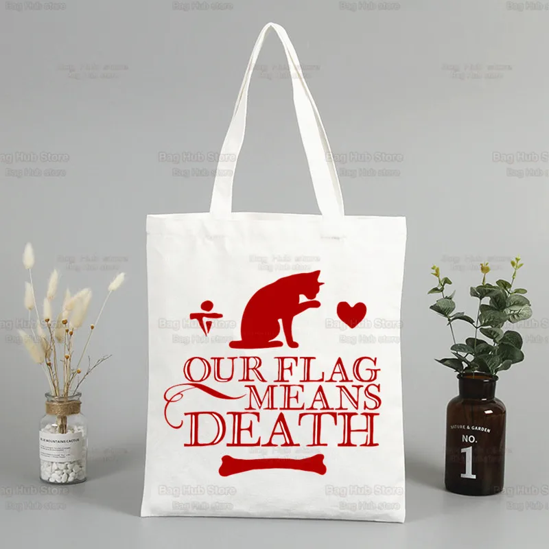 Наш флаг означает Death Cat женские сумки Холщовая Сумка-тоут Женская Экологически