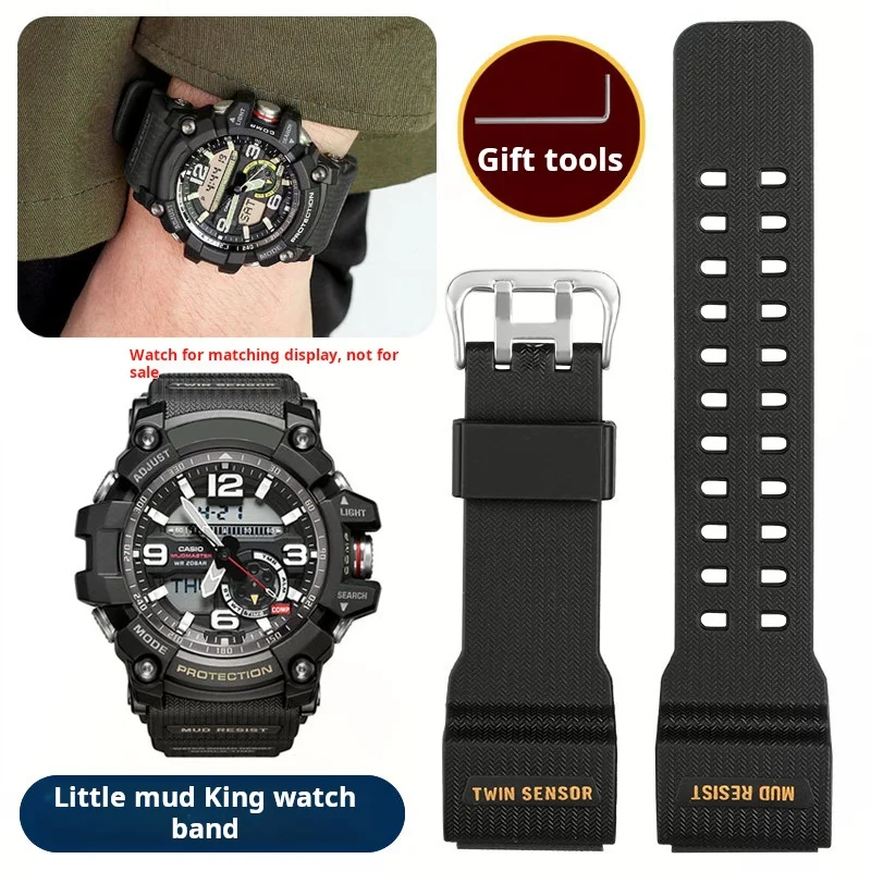 Фото GWG1000 ремешок для часов Casio G-Shock Little/Small Mud King GG-1000 GWG-100 GSG-100 водонепроницаемый силиконовый резиновый ремешок для часов из смолы №1