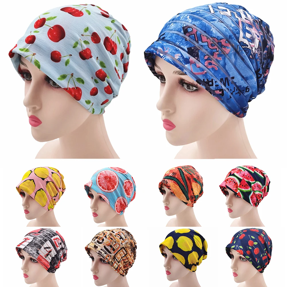 

Women's Thin Pullover Cap Breathable Confinement Cap Chemotherapy Pile Pile Cap Lasy Turban Cap Outdoor Warm Windproof Hat