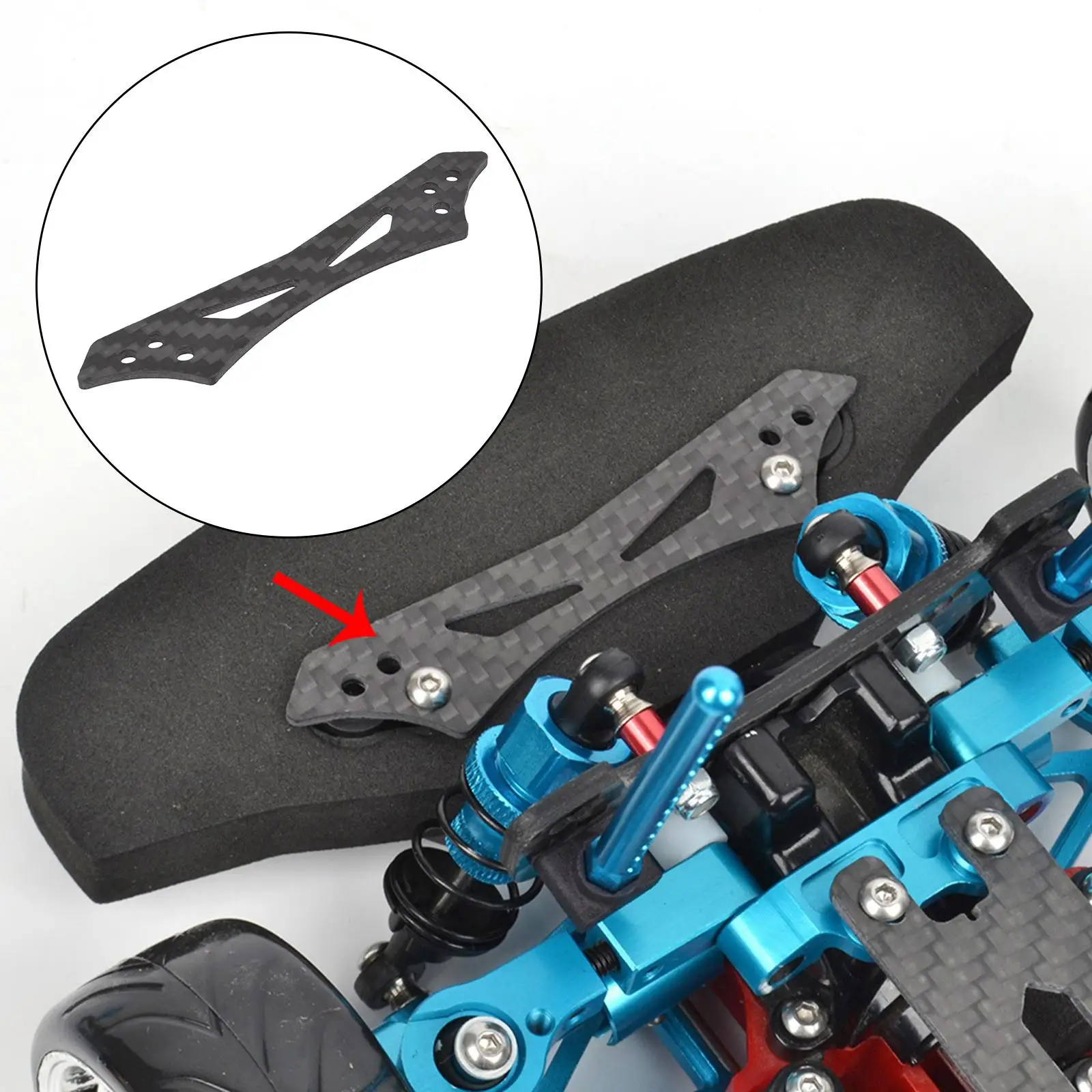 

Carbon Fiber Bumper Bracket Replacement Parts for TT02R 1/10 RC Truck