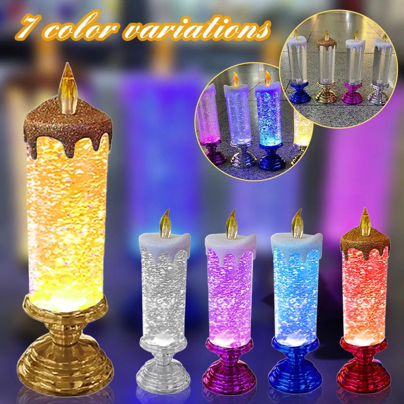 

New LED Candle Light USB Glitter Candles Christmas Fairy Lamp Flameless Eco-friendly Night Light Xmas Party Birthday Wedding Bar