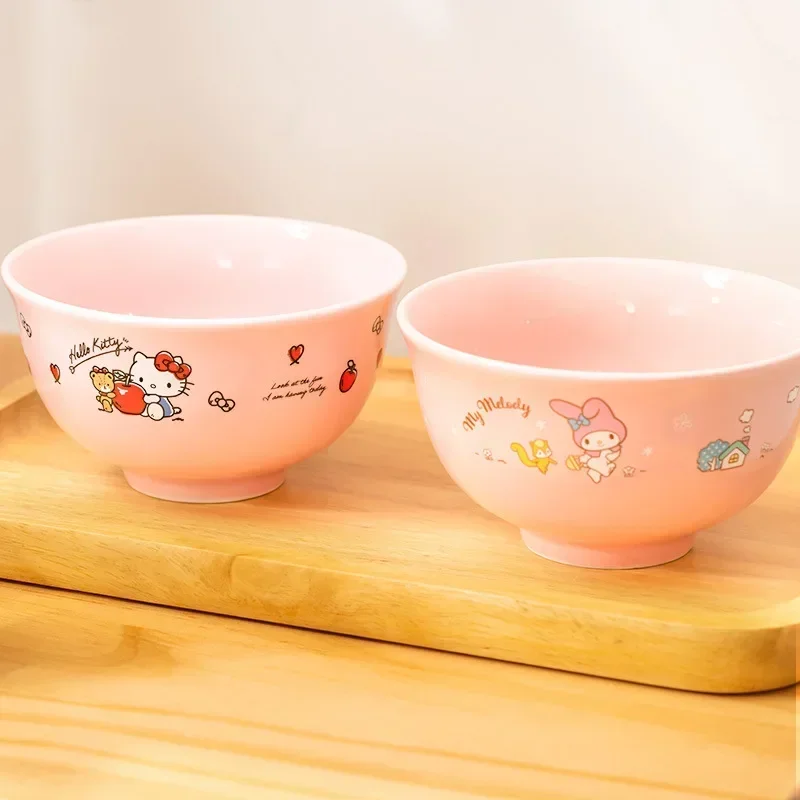 Sanrio Hello Kitty Ins аниме Kuromi посуда миска Cinnamoroll Kawaii мультфильм милая керамическая