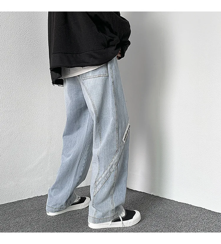 2022 Spring New Fashion Jeans Men Korean Version Comfortable Straight Trousers Men Elastic Casual Pants Boutique Clothing
