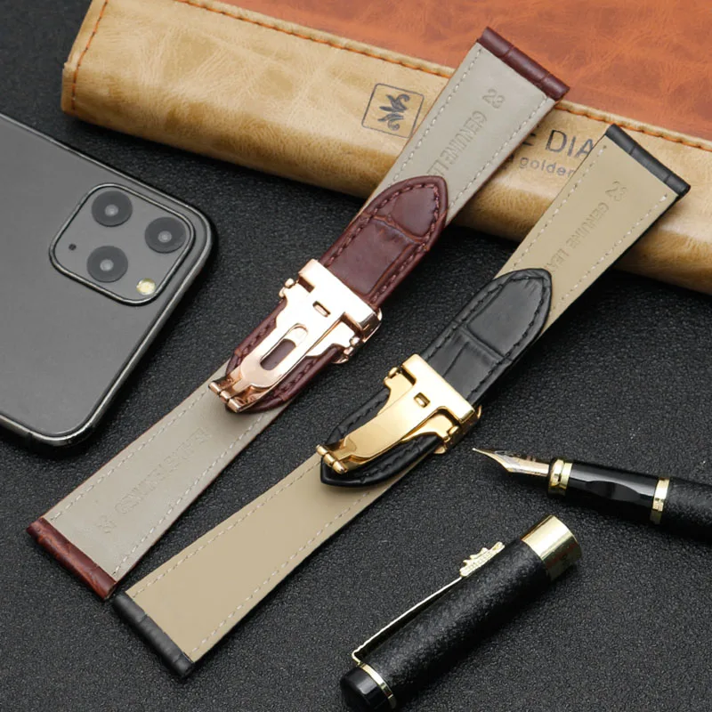 Ремешок из натуральной кожи для мужских и женских часов браслет наручных