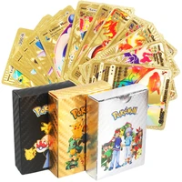 51050pcs pokemon cards charizard pikachu gx mega gold metal card spanish french english battle carte trading collection cards