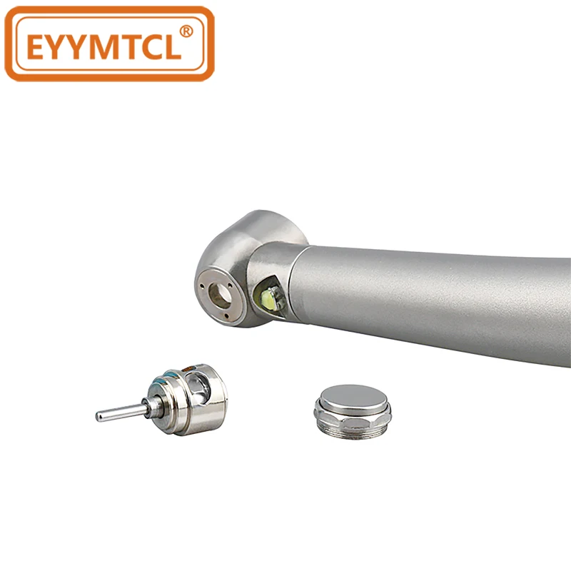 Фото EYY Dental LED Высокоскоростной наконечник Насадки для стоматолога Воздушная турбина Кнопка Тройной распылитель воды 2 4 отверстия Ручки с высоким вращением Инструменты №5