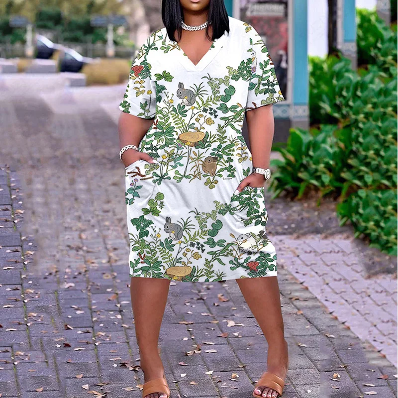 

New Asian Floral Dress Fashionable Printed Clothes Sexy Girls Dress Wild Kinds Of Slim Fit Bohemia Large Size Beach Ladies