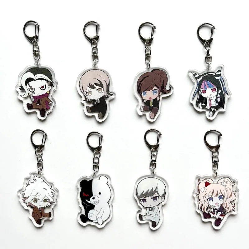 Фото Брелок для ключей по Danganronpa V3:Killing Harmony с персонажами Кокичи Ома, Шуичи Сайхара, Каэде Акамацу, Миу Ирума, акриловый, аниме-подарок для друзей №1