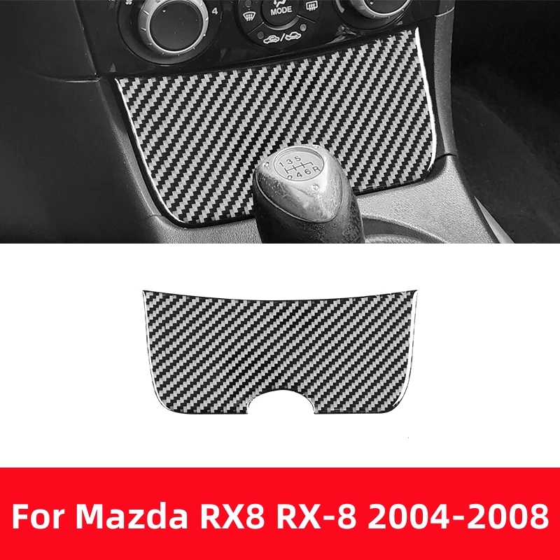 

For Mazda RX8 RX-8 SE3P JM1FE 2004-2008 Central Control Transmission Shift Storage Box Panel Cover Sticker Carbon Fiber Modified