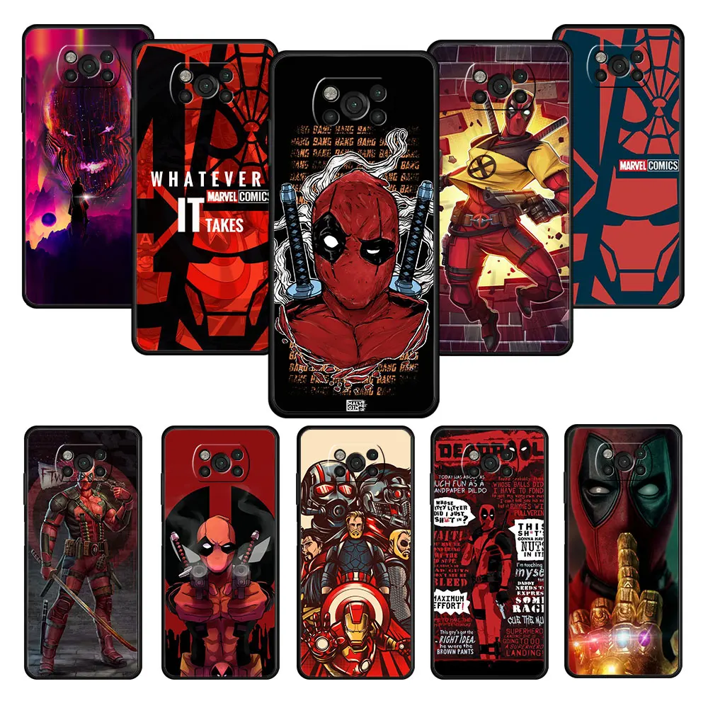 

Celular Funda Avengers Marvel Deadpool For Xiaomi POCO 10T M4 Pro 5G M3 X4 F4 GT F3 11T MI 11 lite X3 NFC 9T Silicone