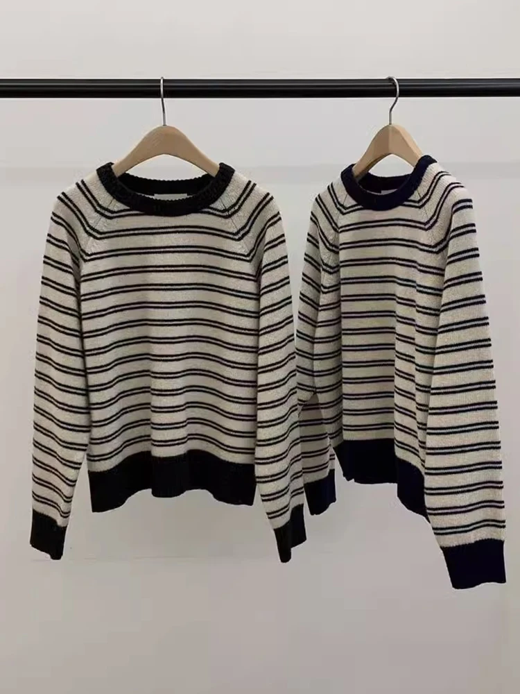 Южная Корея Шикарный осенне-зимний ретро-стиль с круглым вырезом контрастного