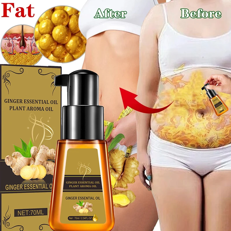 

70ML Natural Ginger Oil Lymphatic Drainage Therapy Anti Aging Plant Essential Oil Promote Metabolism Full Body Slim Massage