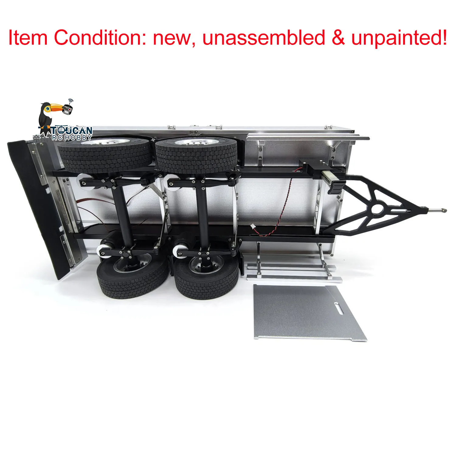 2-осевой металлический полный прицеп запасные части для игрушек 1/14