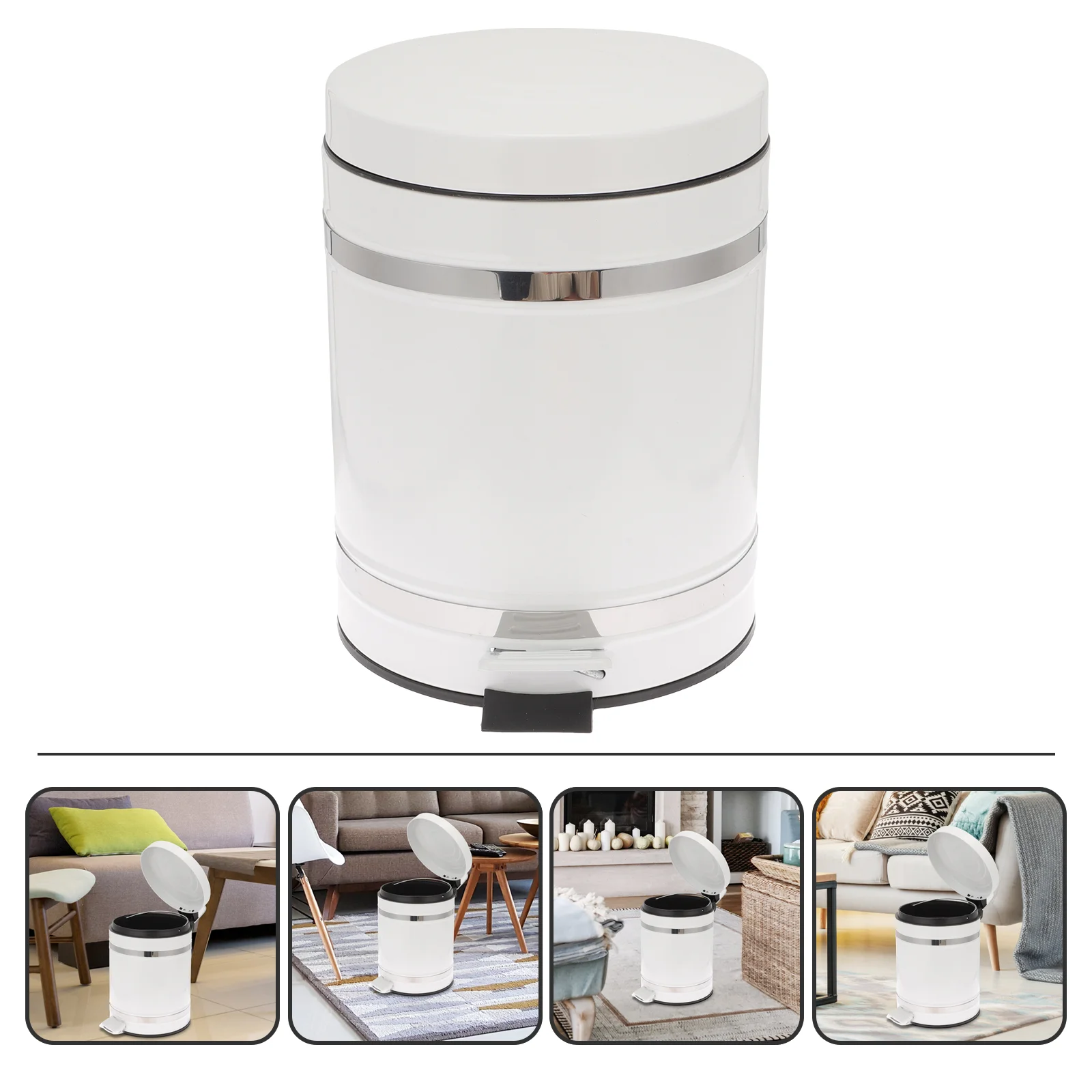 

Can Trash Garbage Waste Basket Bin Kitchen Paper Bedroom Office Container Foot Pedalsink Metal Liddedhotel Pet Toilet Small