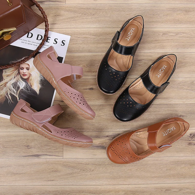 

Summer Round Toe Travelling Women Walking Style Shoes Ladies Flats