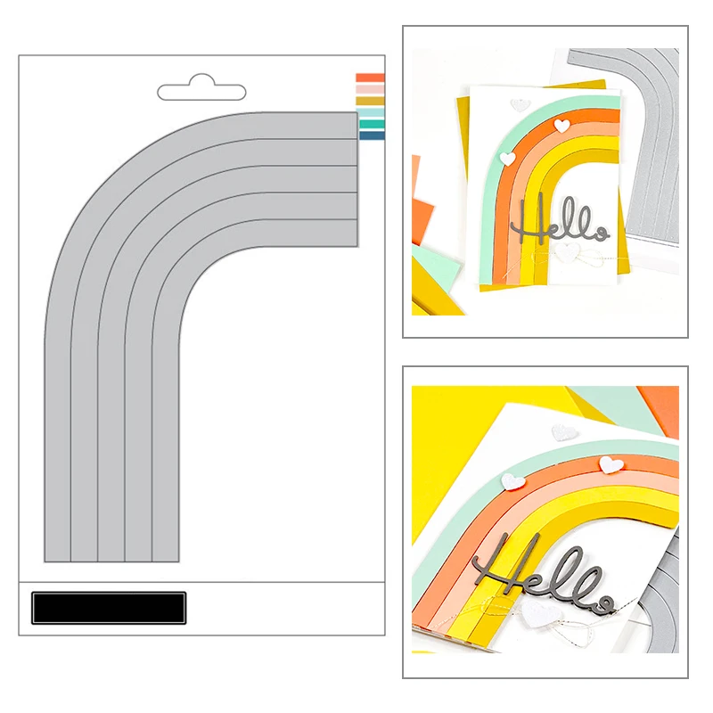 

2022 новые металлические штампы с радужным узором для рукоделия, Изготовления Бумажных поздравительных открыток и альбомов, скрапбукинга, бе...