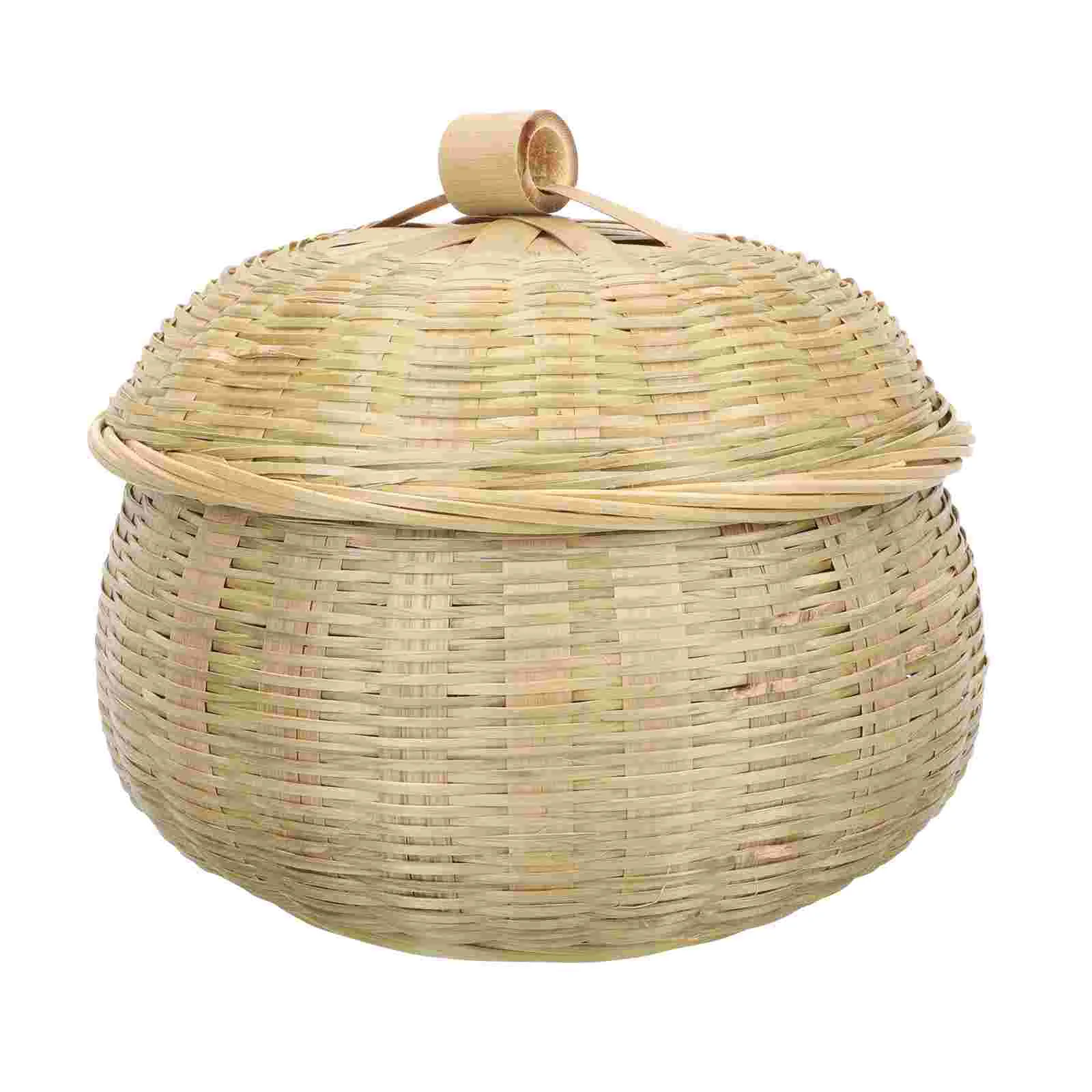 

Basket Storage Woven Baskets Egg Lid Rattan Wicker Bamboo Fruit Picnic Bread Seagrass Round Tray Lids Eggs Decorative Fresh