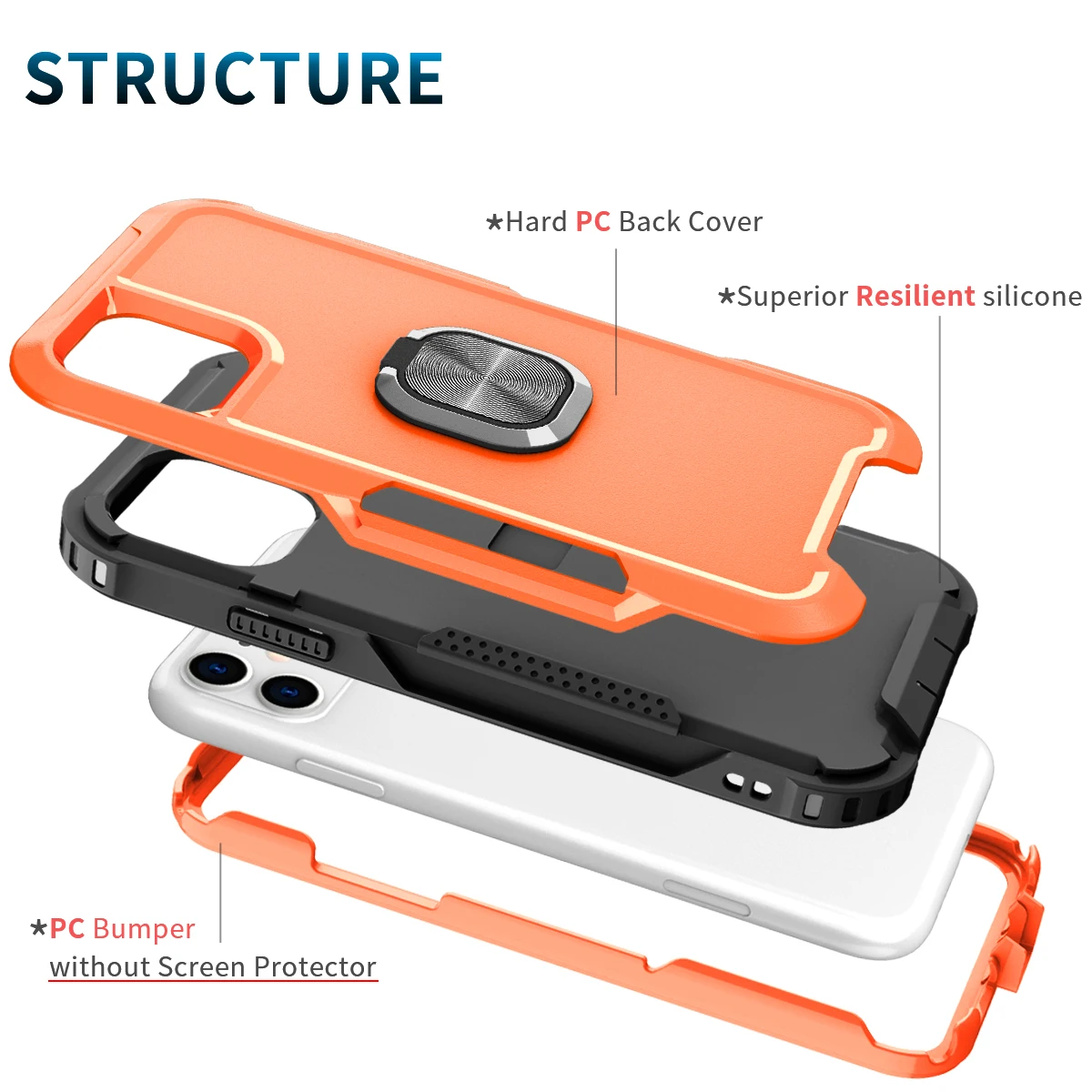For Apple iPhone 11 2019 Case Shockproof Protect Hybrid Hard Rubber Impact Armor Phone Cases For iPhone 11 2019 Cover