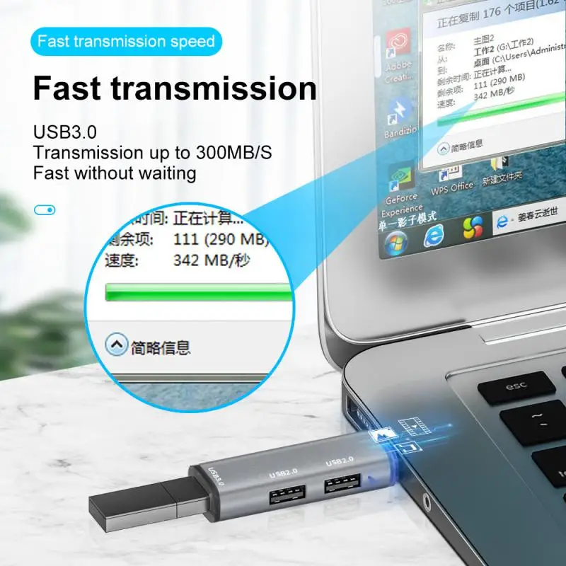 

USB C Hub Extensions 4 Port Type C 3.0 Hub USB Splitter High Speed OTG Adapter Portable For PC Computer Xiaomi Macbook Pro Air