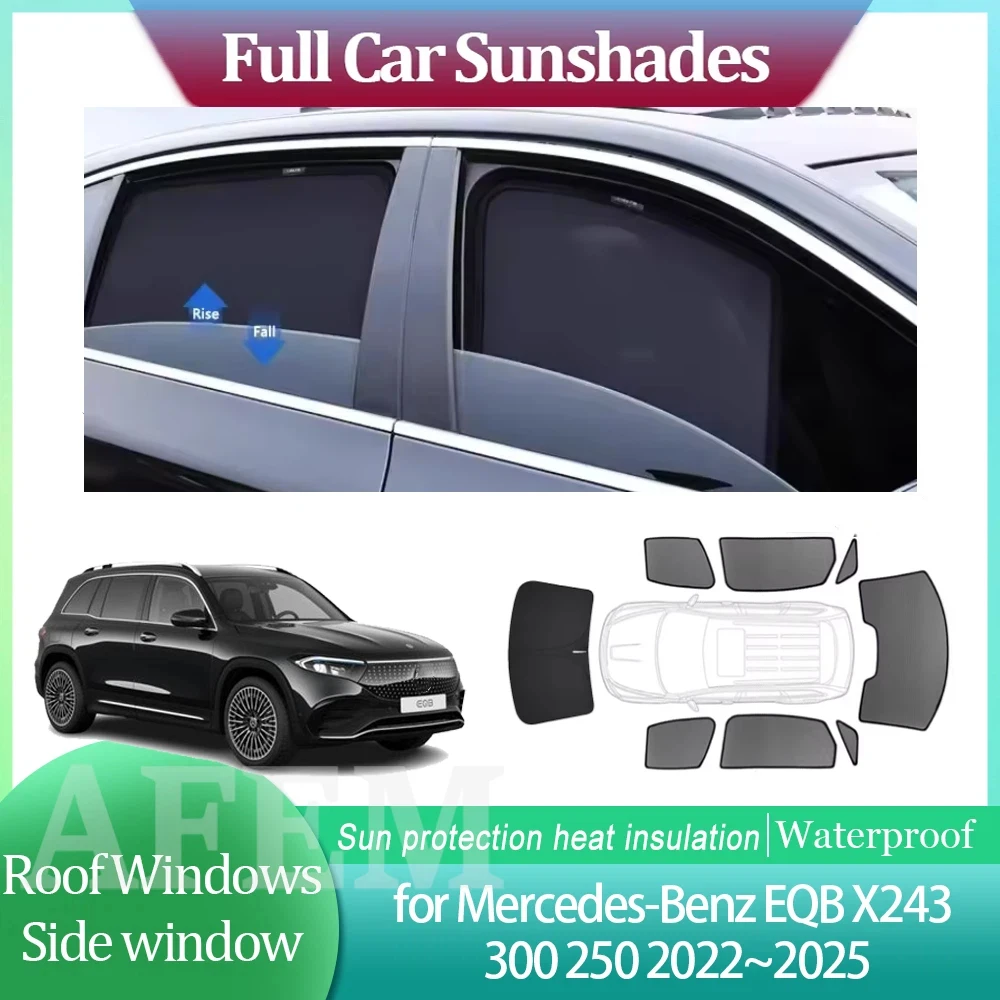 Фото Солнцезащитные шторки для Mercedes-Benz EQB X243 300 250 2022~2025: накидки на окна крыши, солнцезащитные козырьки, шторки на лобовое стекло, аксессуары для люка №1