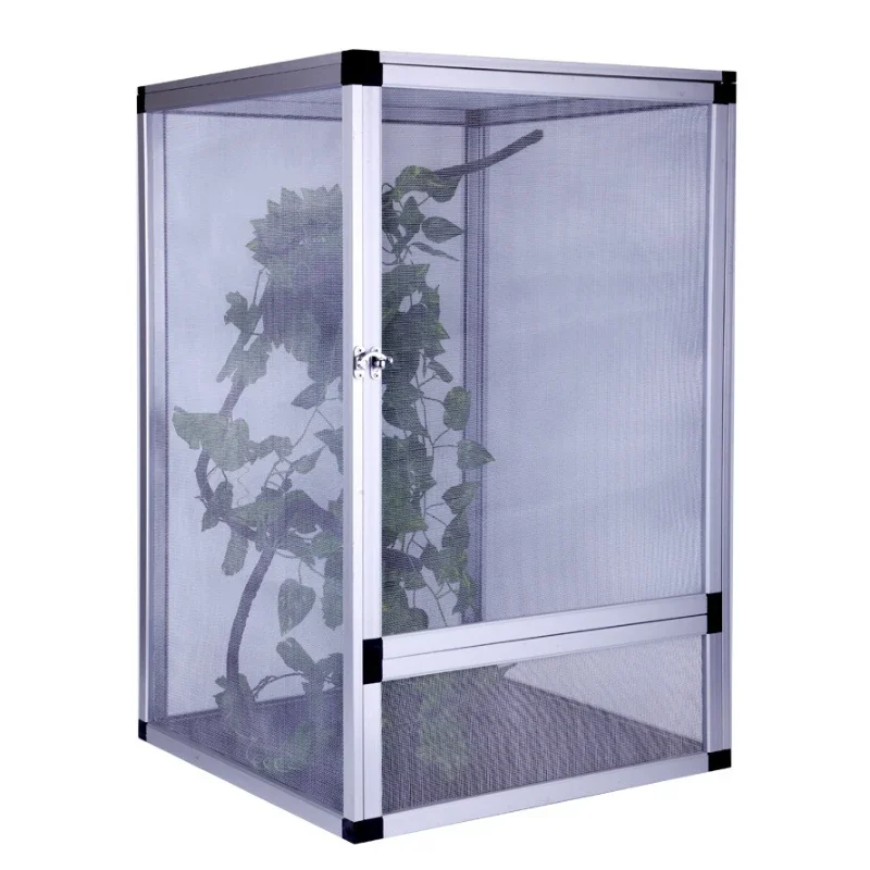 Фото Pet cage feeding box chameleon eyelash horn palace guard reptile high crown colorful aluminum alloy cage №1
