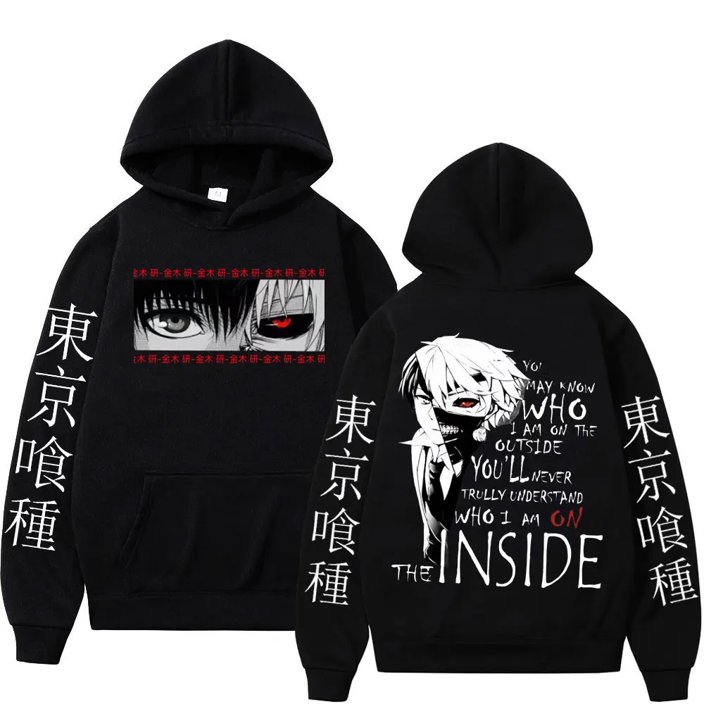 

Japan Anime Kaneki Ken Tokyo Ghoul Print Hoodie Men's Women's Harajuku Gothic Sweatshirts Oversized Vintage Hoodies Streetwear