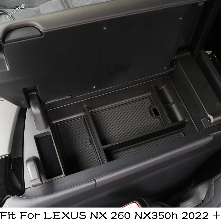 

Middle Console Armrest Storage Box Tray Organiser Container Holder Case Car Accessories Black For LEXUS NX 260 NX350h 2022 2023