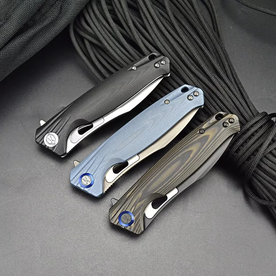 Фото Складной нож HARNDS Falcon из стали BOHLER K110 с рукоятью G10 для кемпинга, охоты, повседневного ношения, выживания на природе, рыбалки (флиппер) №5