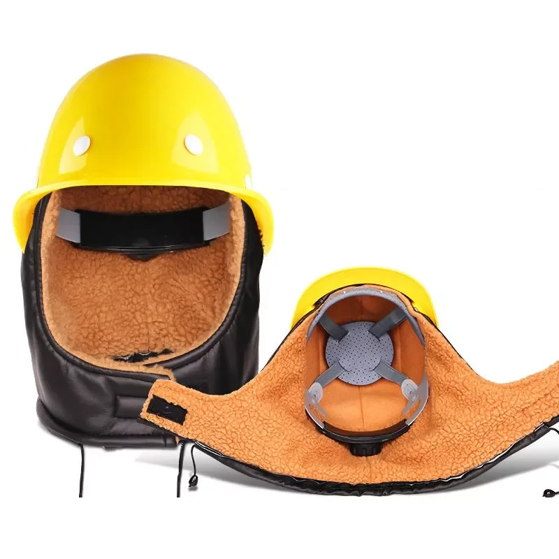 

Winter Safety Helmet Removable Warm Cotton Lining Protective Helmet Safety Cap Hat, Anti-impact Outdoor Construction Work Helmet