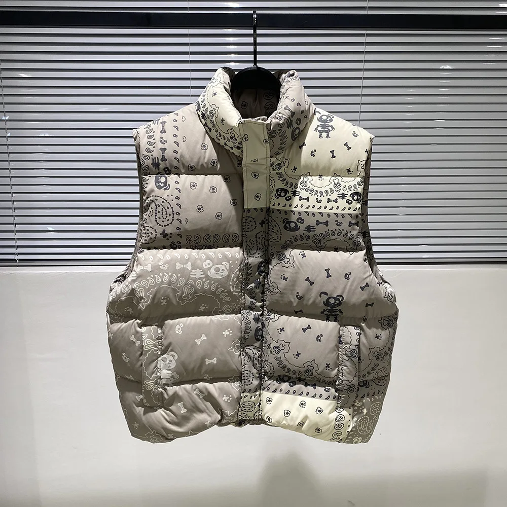 New 2022 Luxury Men Classic Paisley West Coast CRIPS Bloods Coats & Jackets / Down Coats Vest Cotton Thicken Warm Winter #A567