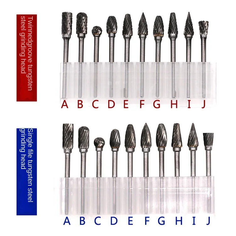 

3*6mm carbide tungsten steel grinding head Rotary file tungsten steel milling head Wood carving grinding head