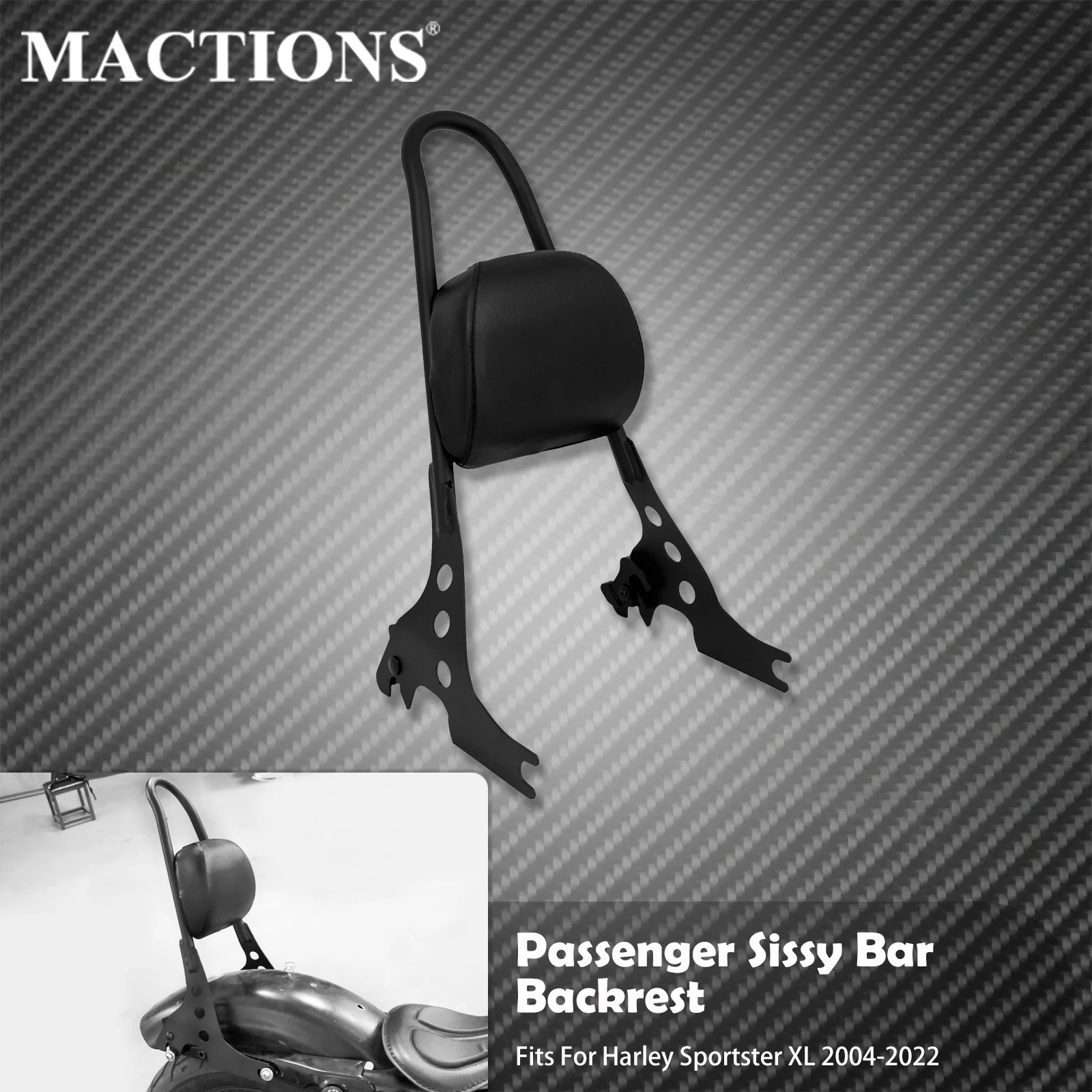 

Мотоциклетная пассажирская спинка Sissy Bar, съемная задняя спинка для Harley Sportster XL 883 Iron 1200 72 48 Super Low 2004-2022