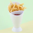 Портативная подставка для картофеля фри, чашка для хранения соуса, креативная ленивая закуска, фруктовый салат, пластиковая миска с 2 ячейками, кухонные принадлежности