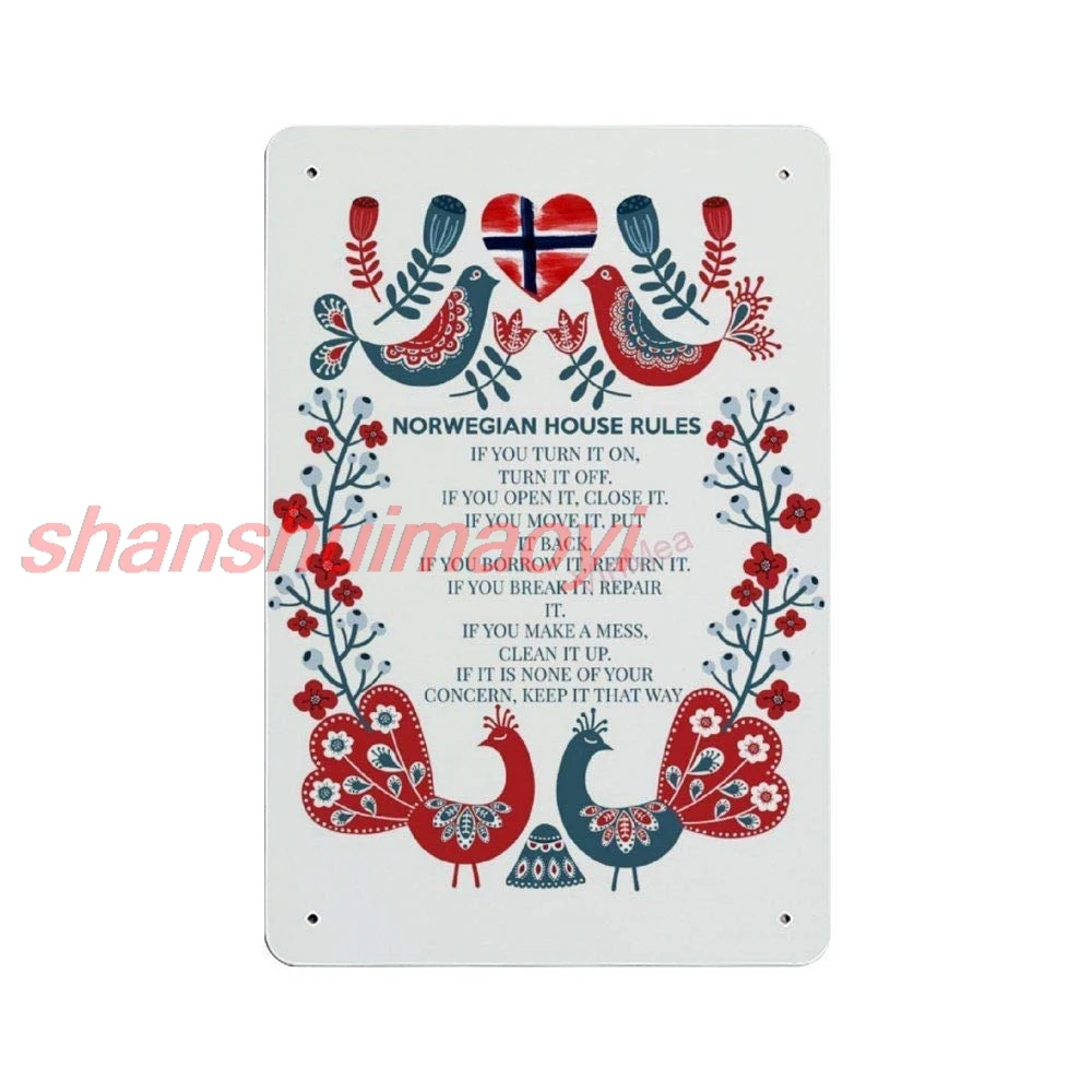 Металлическая вывеска Bit SIGNSHM &quotНорвежские правила&quot