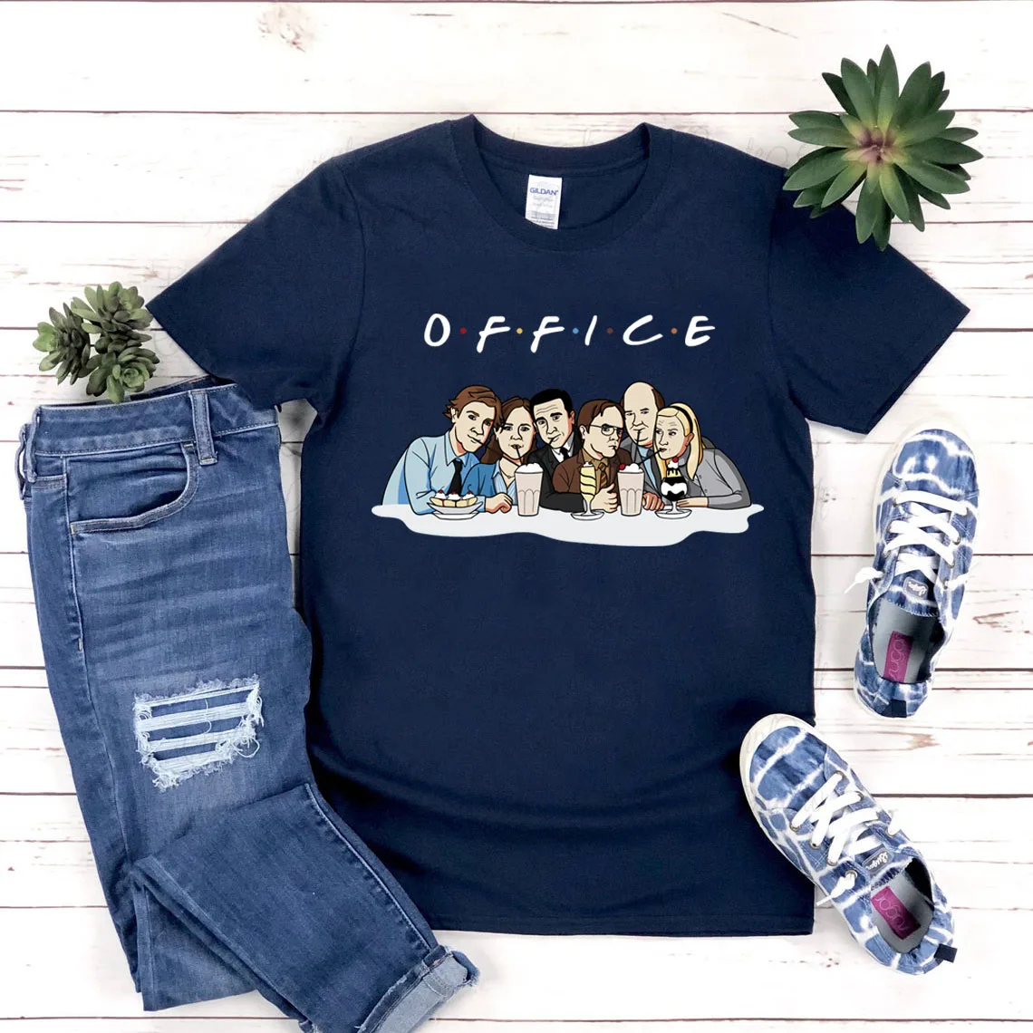 Фото Футболка с надписью «The Office Friends», рубашка Майкла Скотта, американская офисная футболка, женские футболки, футболки с графическим рисунком у... №4