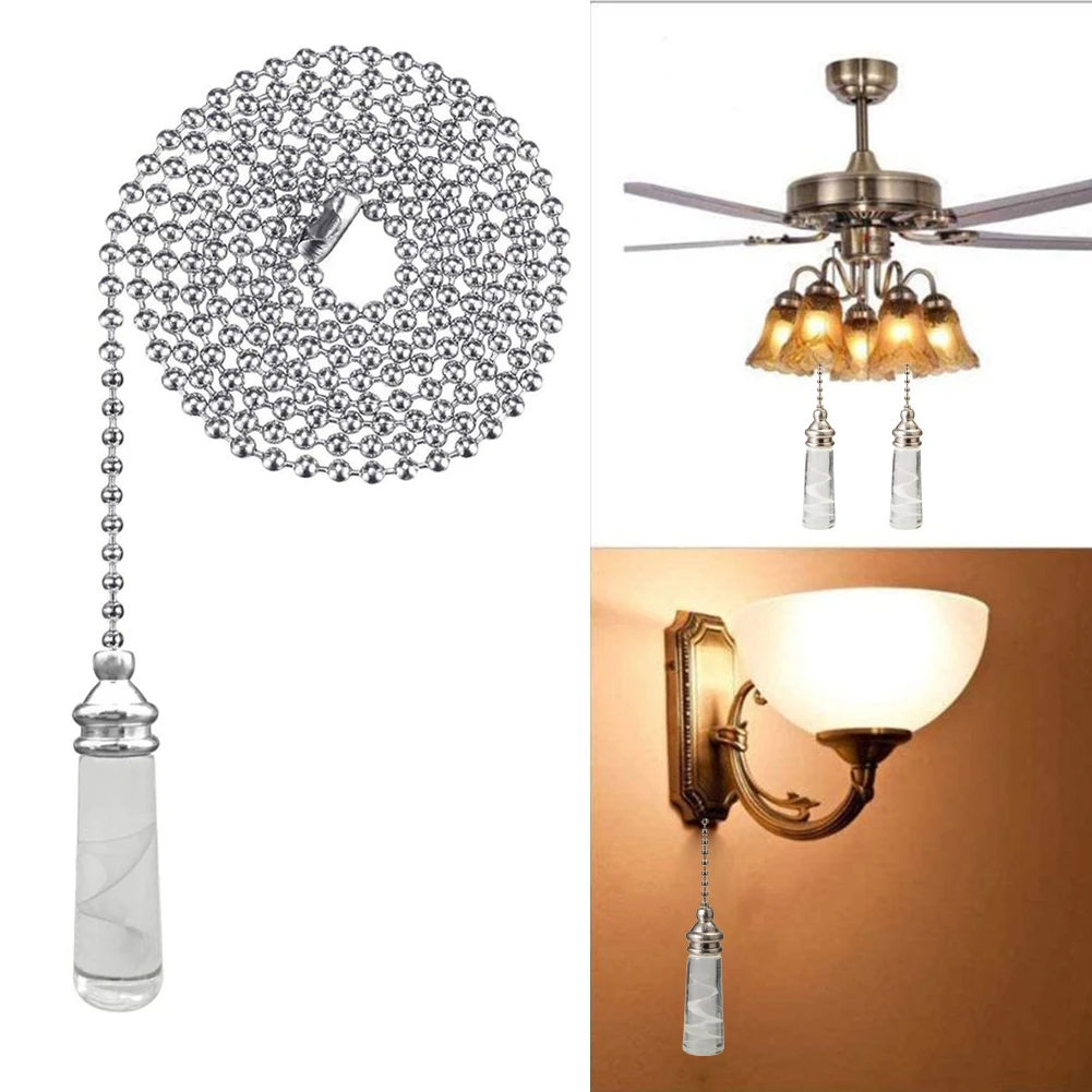 

Crystal Style Pull Rope Switch Handle Ceiling Fan Pull Chains Metal Light Chain Universal Chain Cord Controller For Fan Lamp