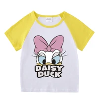 summer disney donald duck print children tshirt kids t shirt cartoon 90cm 150cm cotton tops fashion brothers and sisters clothes