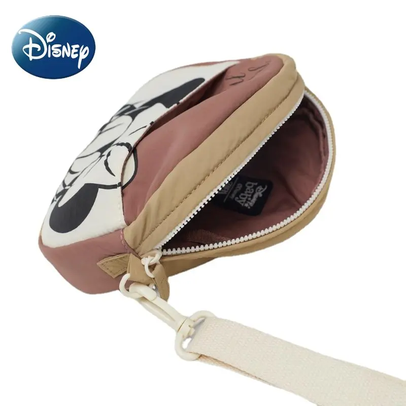 Disney Ladies Crossbody Bag Mickey Mouse Feather Material Cartoon Cute Phone Shoulder Bag Ladies Minnie