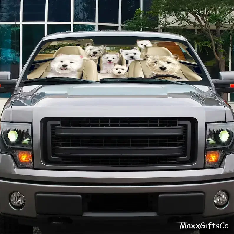 Автомобильный солнцезащитный козырек West Highland White Terrier семейный для собак