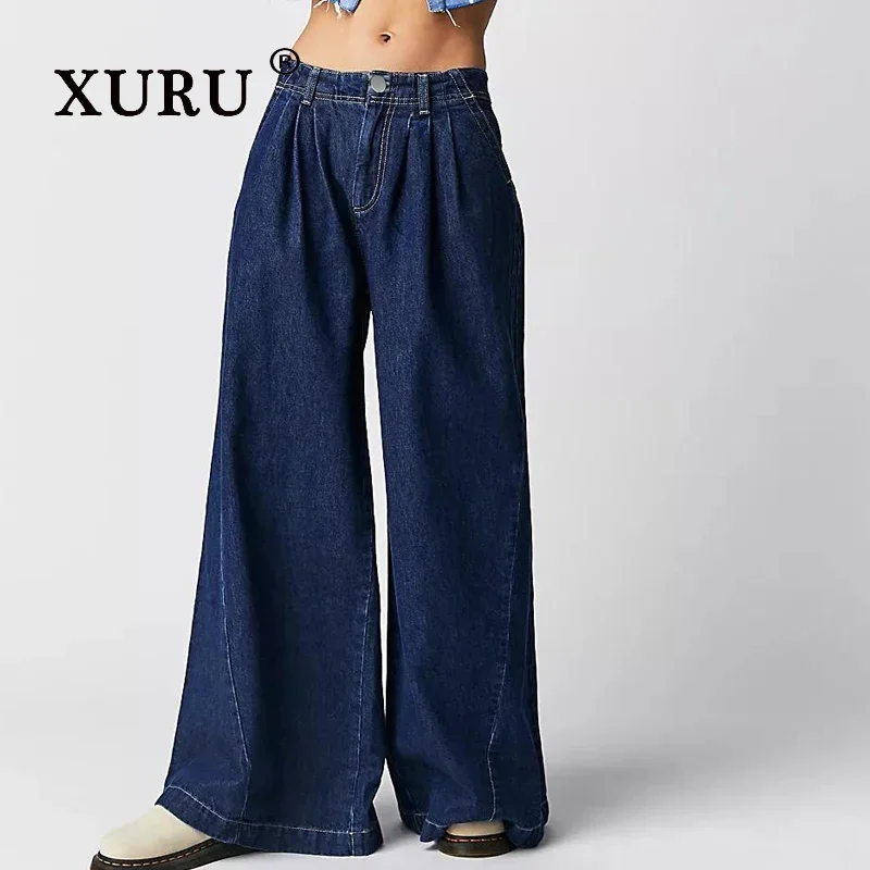 Женские расклешенные джинсы XURU европейские и американские сексуальные широкие