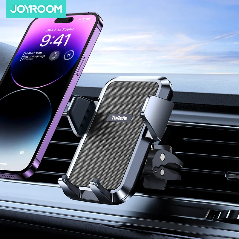   Joyroom-범용 군사용 자동차 휴대폰 홀더, 대형 휴대폰 및 두꺼운 케이스, 친화적인 핸즈프리 에어 벤트 카 마운트 