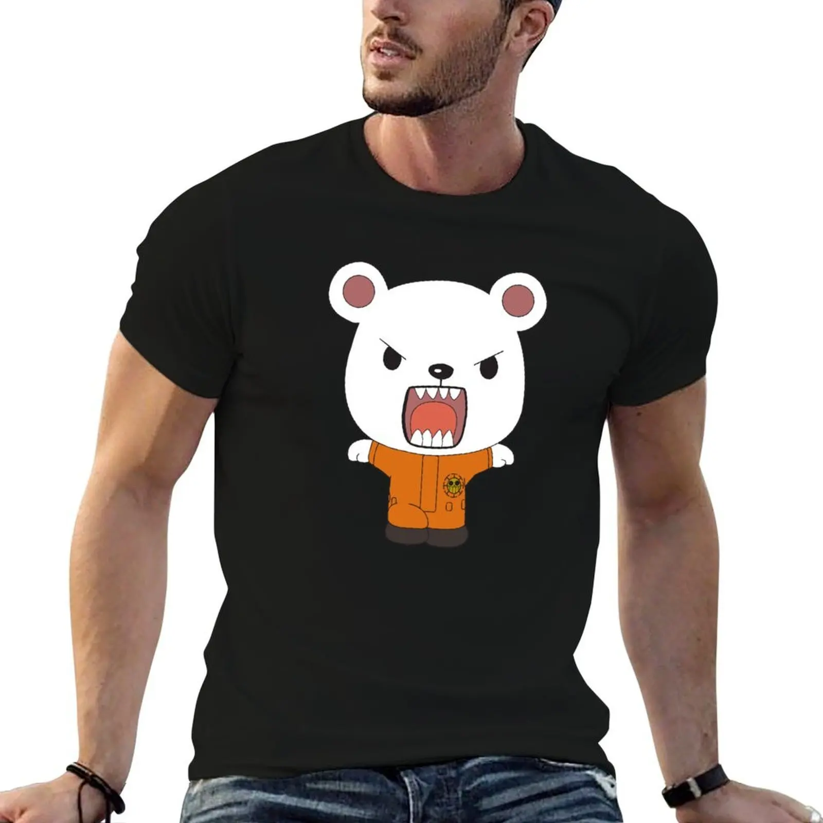 Фото Футболка Bepo The Martial Artist Bear с художественным принтом, повседневный топ с принтом №1