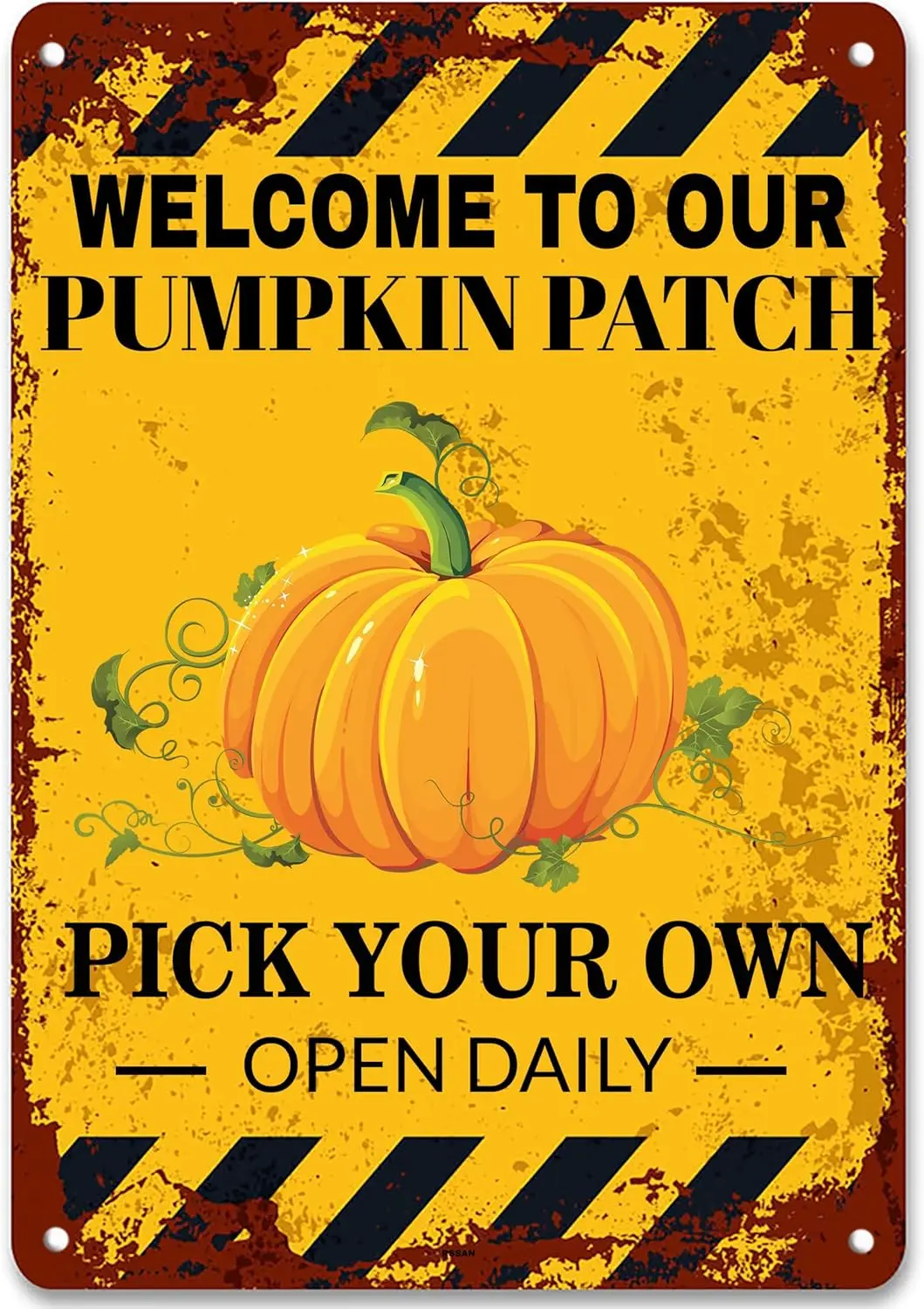 Vntge Metl Tn Sgn Pumpkn Ptch для Хэллоуина на открытом воздухе Wll Deocr Plque Fll Sgns 12x8 nch